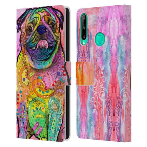 Dean Russo Dogs 3 Pug Leather Book Wallet Case Cover For Huawei P40 lite E