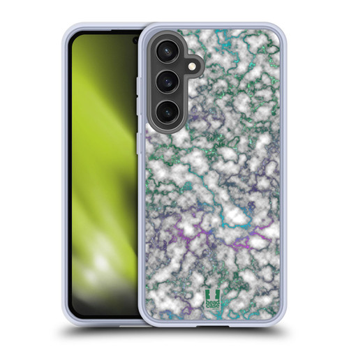 Head Case Designs Iridiscent Marble Jade Veins Soft Gel Case for Samsung Galaxy S24 FE & MagSafe