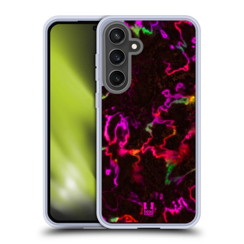 Head Case Designs Iridiscent Marble Neon Soft Gel Case for Samsung Galaxy S24 FE & MagSafe