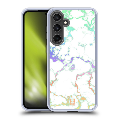Head Case Designs Iridiscent Marble Rainbow Soft Gel Case for Samsung Galaxy S24 FE & MagSafe