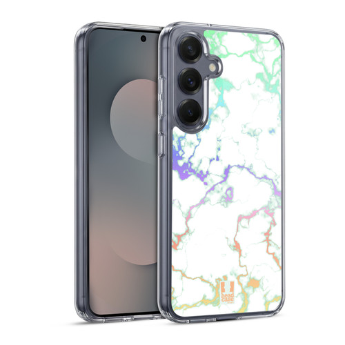 Head Case Designs Iridiscent Marble Rainbow Soft Gel Case for Samsung Galaxy S25 & MagSafe