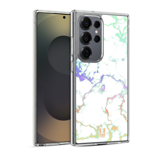 Head Case Designs Iridiscent Marble Rainbow Soft Gel Case for Samsung Galaxy S25 Ultra & MagSafe