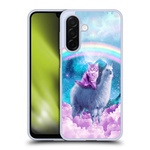 Random Galaxy Space Llama Cloudy Cat In Rainbow Soft Gel Case for Samsung Galaxy A26 5G