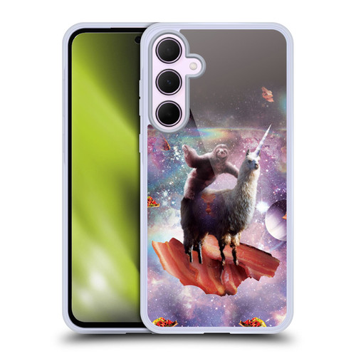 Random Galaxy Space Llama Outer Space Sloth & Bacons Soft Gel Case for Samsung Galaxy A35 5G