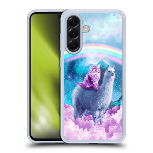 Random Galaxy Space Llama Cloudy Cat In Rainbow Soft Gel Case for Samsung Galaxy A56 5G
