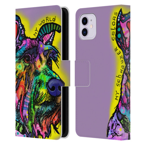 Dean Russo Dogs 3 My Schnauzer Leather Book Wallet Case Cover For Apple iPhone 11
