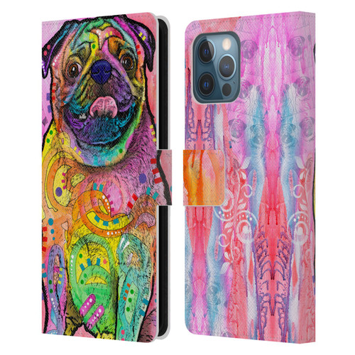 Dean Russo Dogs 3 Pug Leather Book Wallet Case Cover For Apple iPhone 12 Pro Max