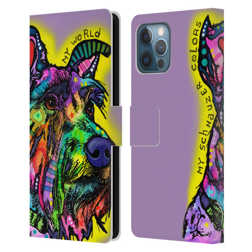 Dean Russo Dogs 3 My Schnauzer Leather Book Wallet Case Cover For Apple iPhone 12 Pro Max