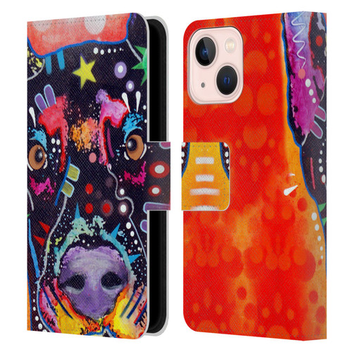 Dean Russo Dogs 3 Doberman Leather Book Wallet Case Cover For Apple iPhone 13 Mini