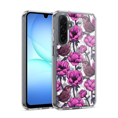 Katerina Kirilova Floral Patterns Wrens In Anemone Garden Soft Gel Case for Samsung Galaxy A17 4G / 5G