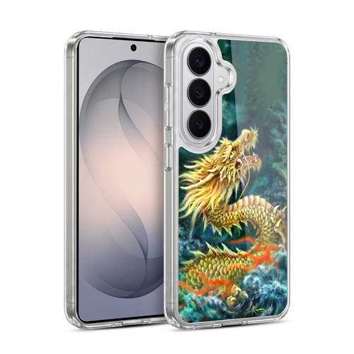 Kayomi Harai Animals And Fantasy Asian Dragon In The Moon Soft Gel Case for Samsung Galaxy S26
