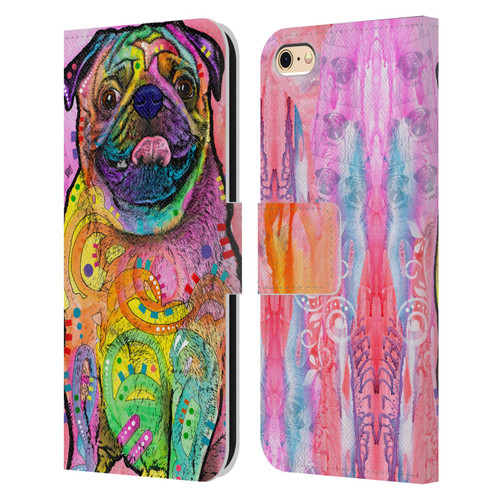 Dean Russo Dogs 3 Pug Leather Book Wallet Case Cover For Apple iPhone 6 / iPhone 6s