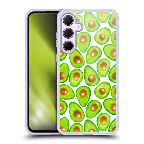 Katerina Kirilova Fruits & Foliage Patterns Avocado Soft Gel Case for Samsung Galaxy A35 5G