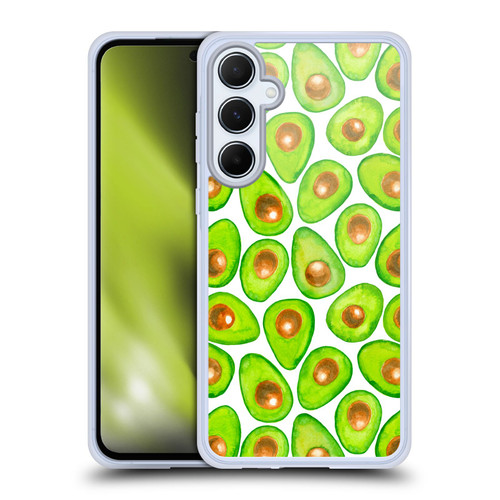 Katerina Kirilova Fruits & Foliage Patterns Avocado Soft Gel Case for Samsung Galaxy A55 5G