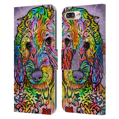 Dean Russo Dogs 3 Sweet Poodle Leather Book Wallet Case Cover For Apple iPhone 7 Plus / iPhone 8 Plus