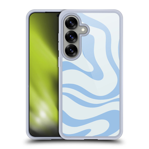 Kierkegaard Design Studio Art Blue Abstract Swirl Pattern Soft Gel Case for Samsung Galaxy S25 & MagSafe