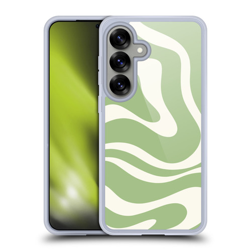 Kierkegaard Design Studio Art Modern Liquid Swirl in Sage Soft Gel Case for Samsung Galaxy S25 & MagSafe