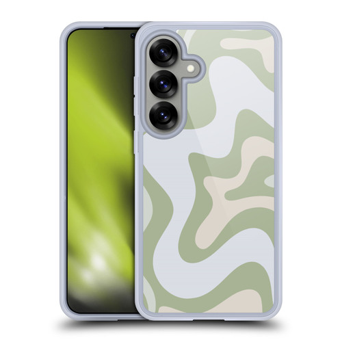 Kierkegaard Design Studio Art Retro Swirl Abstract Sage Soft Gel Case for Samsung Galaxy S25 & MagSafe