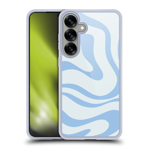 Kierkegaard Design Studio Art Blue Abstract Swirl Pattern Soft Gel Case for Samsung Galaxy S25+ & MagSafe