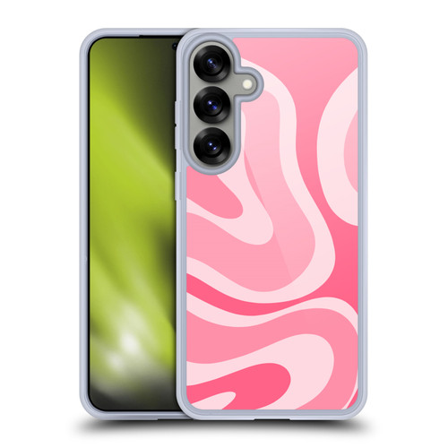 Kierkegaard Design Studio Art Modern Liquid Swirl Candy Pink Soft Gel Case for Samsung Galaxy S25+ & MagSafe
