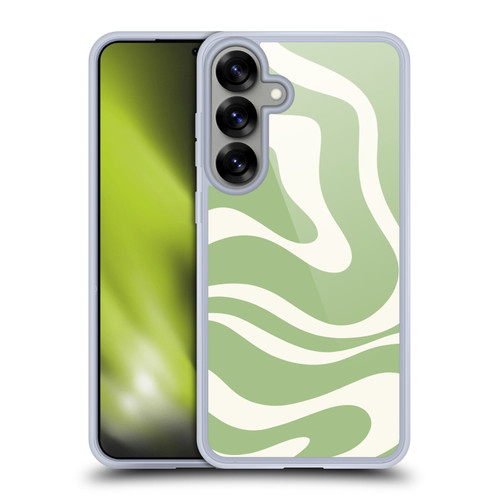 Kierkegaard Design Studio Art Modern Liquid Swirl in Sage Soft Gel Case for Samsung Galaxy S25+ & MagSafe