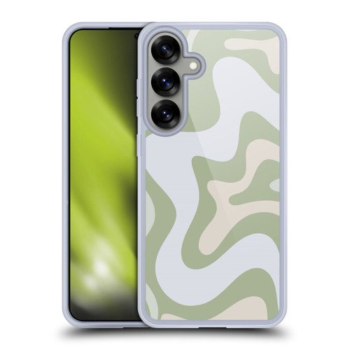 Kierkegaard Design Studio Art Retro Swirl Abstract Sage Soft Gel Case for Samsung Galaxy S25+ & MagSafe