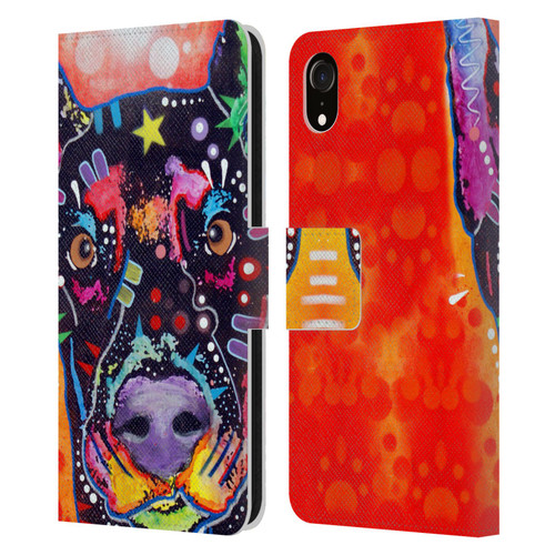 Dean Russo Dogs 3 Doberman Leather Book Wallet Case Cover For Apple iPhone XR