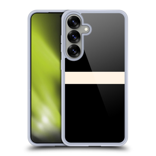 Kierkegaard Design Studio Art Stripe Minimalist Black Cream Soft Gel Case for Samsung Galaxy S25+ & MagSafe
