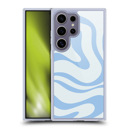 Kierkegaard Design Studio Art Blue Abstract Swirl Pattern Soft Gel Case for Samsung Galaxy S25 Ultra & MagSafe