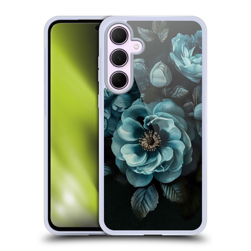 LebensArt Birds And Floral Watercolor Blooms Teal Soft Gel Case for Samsung Galaxy A35 5G