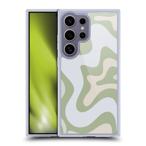 Kierkegaard Design Studio Art Retro Swirl Abstract Sage Soft Gel Case for Samsung Galaxy S25 Ultra & MagSafe