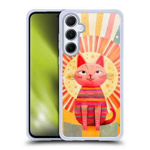 LebensArt Mix Art Red Whimsy Cat Soft Gel Case for Samsung Galaxy A55 5G