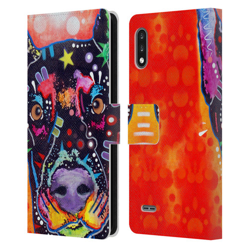 Dean Russo Dogs 3 Doberman Leather Book Wallet Case Cover For LG K22