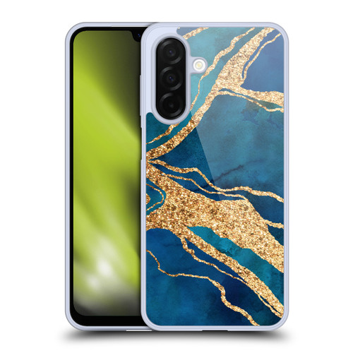 LebensArt Gemstone Marble Royal Blue And Gold Soft Gel Case for Samsung Galaxy A26 5G