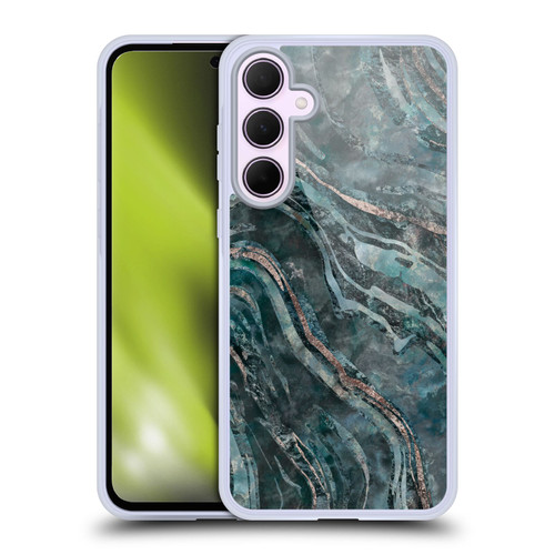 LebensArt Gemstone Marble Dark Teal Glamour Soft Gel Case for Samsung Galaxy A35 5G