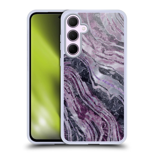 LebensArt Gemstone Marble Elegant Purple Soft Gel Case for Samsung Galaxy A35 5G