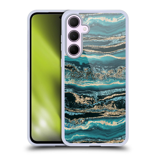 LebensArt Gemstone Marble Luxury Turquoise Soft Gel Case for Samsung Galaxy A35 5G