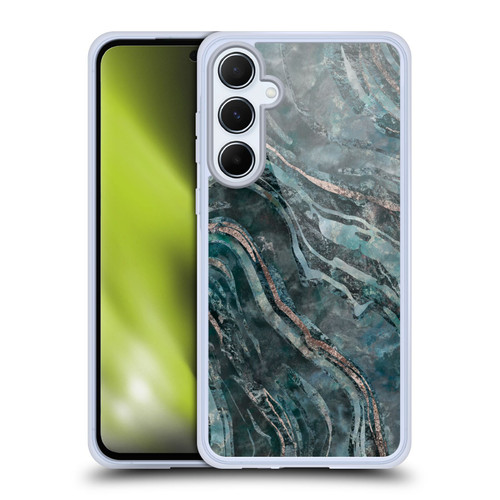LebensArt Gemstone Marble Dark Teal Glamour Soft Gel Case for Samsung Galaxy A55 5G