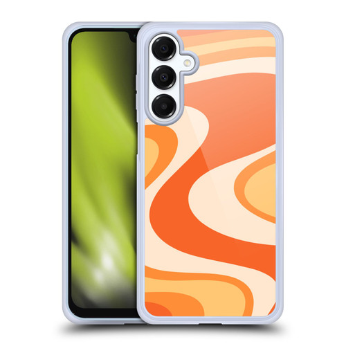 Kierkegaard Design Studio Retro Abstract Patterns Tangerine Wave Machine Soft Gel Case for Samsung Galaxy A16 5G & MagSafe