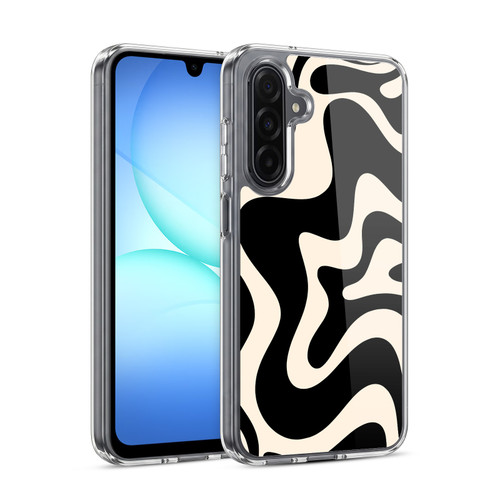 Kierkegaard Design Studio Retro Abstract Patterns Black Almond Cream Swirl Soft Gel Case for Samsung Galaxy A17 4G / 5G