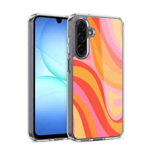 Kierkegaard Design Studio Retro Abstract Patterns Pink Orange Yellow Swirl Soft Gel Case for Samsung Galaxy A17 4G / 5G