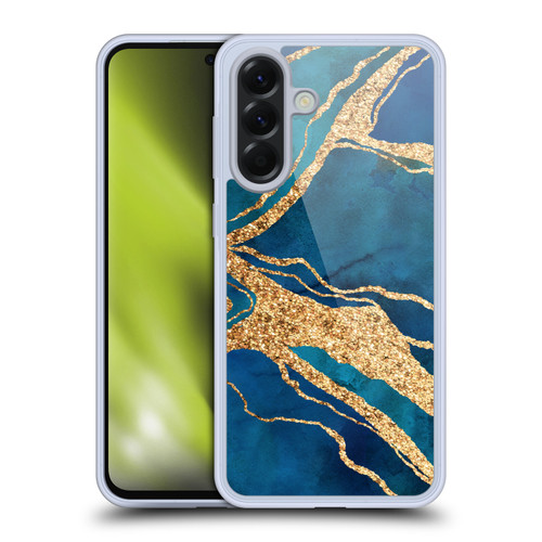 LebensArt Gemstone Marble Royal Blue And Gold Soft Gel Case for Samsung Galaxy A56 5G