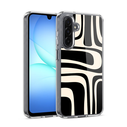 Kierkegaard Design Studio Retro Abstract Patterns Palm Springs Black Cream Soft Gel Case for Samsung Galaxy A17 4G / 5G