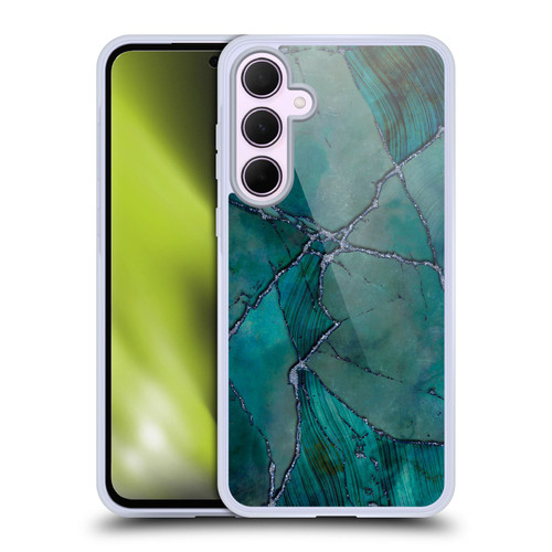 LebensArt Mineral Marble Teal Soft Gel Case for Samsung Galaxy A35 5G