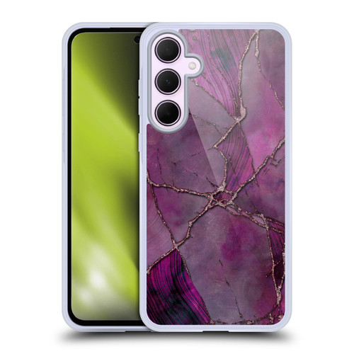 LebensArt Mineral Marble Violet Soft Gel Case for Samsung Galaxy A35 5G