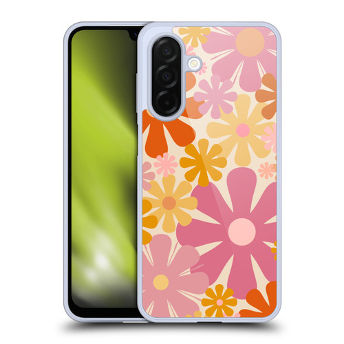 Kierkegaard Design Studio Retro Abstract Patterns Pink Orange Thulian Flowers Soft Gel Case for Samsung Galaxy A26 5G