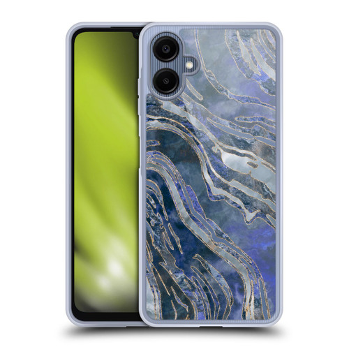 LebensArt Geo Liquid Marble Cold Blue Soft Gel Case for Samsung Galaxy A06 4G / 5G