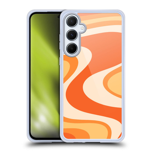 Kierkegaard Design Studio Retro Abstract Patterns Tangerine Wave Machine Soft Gel Case for Samsung Galaxy A55 5G