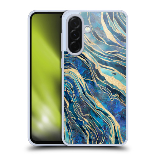 LebensArt Geo Liquid Marble Shimmer Blue Soft Gel Case for Samsung Galaxy A36 5G