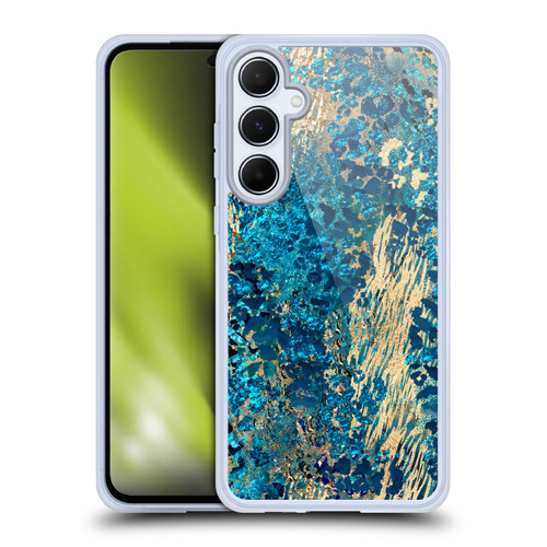 LebensArt Geo Liquid Marble Teal Jungle Soft Gel Case for Samsung Galaxy A55 5G